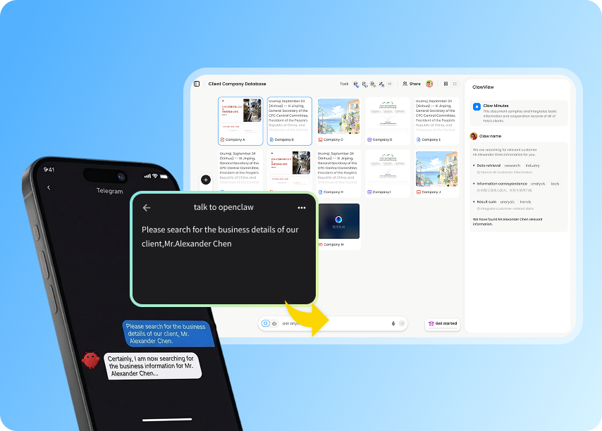 MemClaw workspace interface showing persistent project memory for OpenClaw